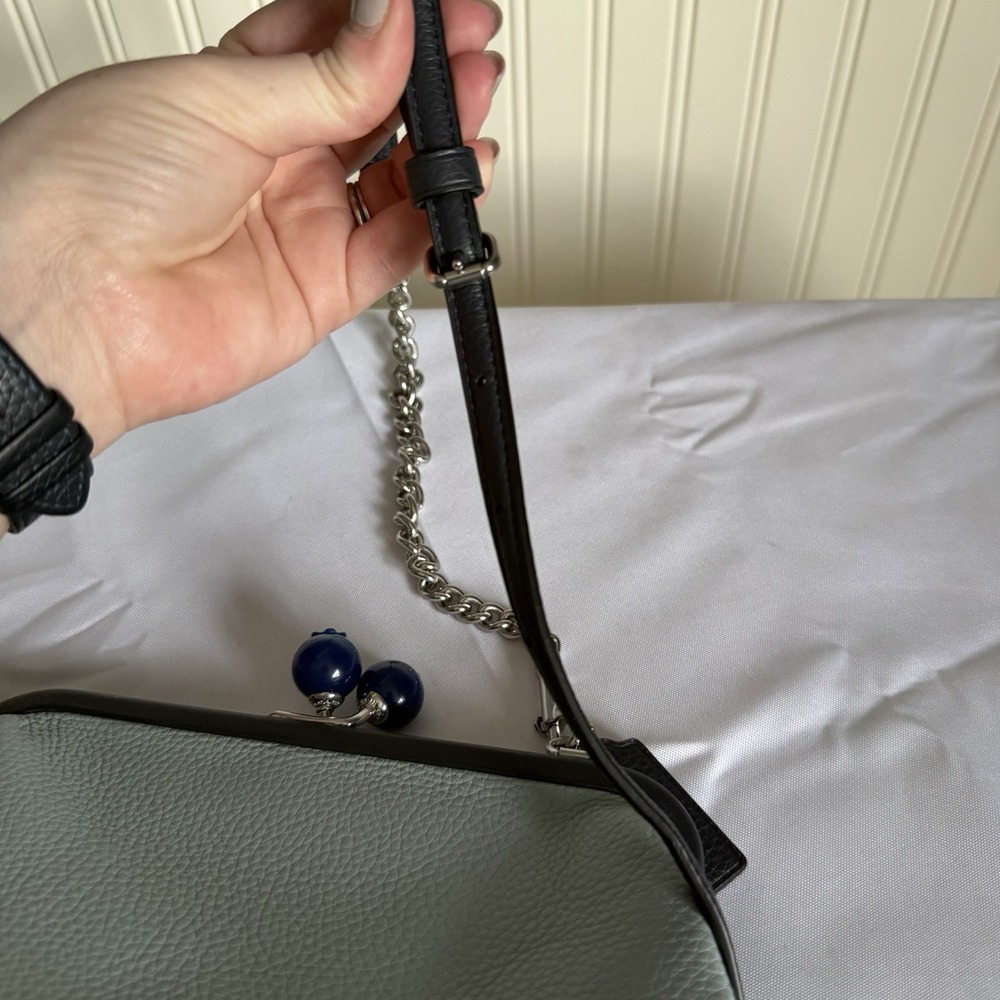 Coach Nora Kisslock Crossbody Clutch Bag Blueberry Light Blue Midnight Navy - Picture 14 of 15